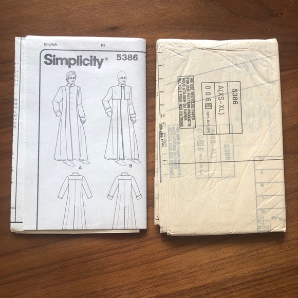 Matrix Adult Costume Pattern Simplicity ✨ Patterns 5386 Uncut ✨ A (XS-S-M-L-XL) - Picture 3 of 3